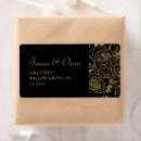 Search for black and gold wedding return address labels Classic
