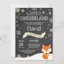 Search for fox 1st birthday invitations Winter onederland