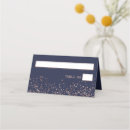 Search for gold confetti place cards Navy blue