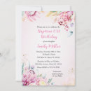 Search for first birthday christening invitations Floral