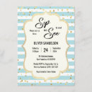 Search for sip and see baby boy shower invitations White