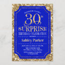 Search for mens blue and gold birthday invitations Glitter