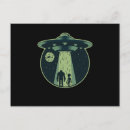 Search for alien abduction postcards Sci fi