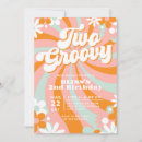 Search for two groovy birthday invitations 70s