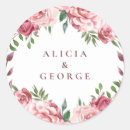 Search for pink rose wedding stickers Burgundy