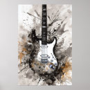 Search for black electric guitar posters Black and white