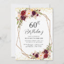 Search for burgundy floral birthday invitations Watercolor botanical