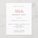 Search for blush pink 30th birthday invitations Girly