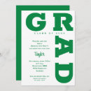 Search for green and white graduation invitations Graduate
