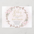 Search for floral wreath baby shower invitations Pink and gold