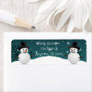 Search for winter snowman return address labels Whimsical