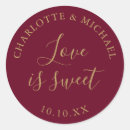 Search for burgundy and gold wedding stickers Simple