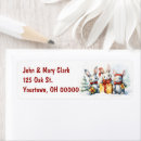 Search for white bunny return address labels Watercolor