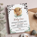 Search for highland cow 1st birthday invitations Western