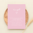 Search for typography baby girl shower invitations Pink
