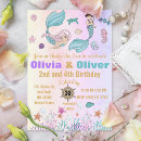 Search for mermaid and pirate birthday invitations Siblings