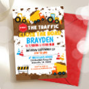 Search for construction site birthday invitations Close the road