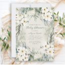 Search for green and white baby shower invitations Flowers