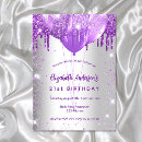 Search for purple birthday invitations glitter
