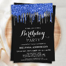 Search for royal blue silver birthday invitations Black