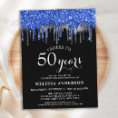 Search for royal blue silver birthday invitations Black