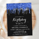 Search for royal blue silver birthday invitations Black