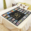 Search for 90th birthday blankets Black and gold