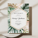 Search for palm leaves save the dates Gold