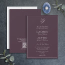 Search for plum purple wedding invitations Qr code