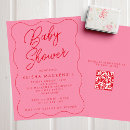 Search for pink and red baby shower invitations Typography