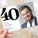 Search for 40th birthday invitations black and white
