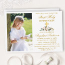 Search for watercolor first communion invitations Gold cross