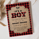 Search for lumberjack baby boy shower invitations It's a boy