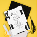 Search for black and white graduation invitations Typography