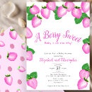 Search for strawberry shower invitations Script typography