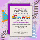 Search for train 2nd birthday invitations Chugga chugga choo choo