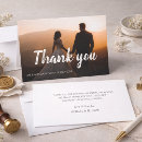 Search for double sided thank you cards Bride and groom photo