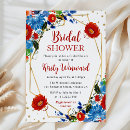Search for blue red bridal shower invitations Boho