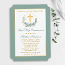 Search for eucalyptus wreath invitations Gold cross