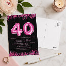 Search for 40th birthday postcards Faux glitter