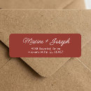 Search for classic red and white return address labels Calligraphy