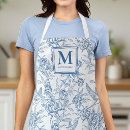 Search for blue toile aprons Botanical