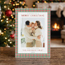 Search for green and red christmas cards Chequered