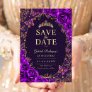 Search for purple save the dates Princess tiara crown