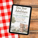 Search for adventure 1st birthday invitations Forest