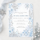 Search for blue and silver bridal shower invitations Snowflakes
