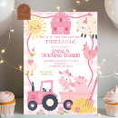 Search for farm animal birthday invitations Girl