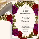 Search for floral 65th birthday invitations Classy