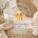 Search for here comes the son baby shower invitations Orange yellow blue