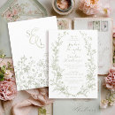 Search for wreath wedding invitations Sage green